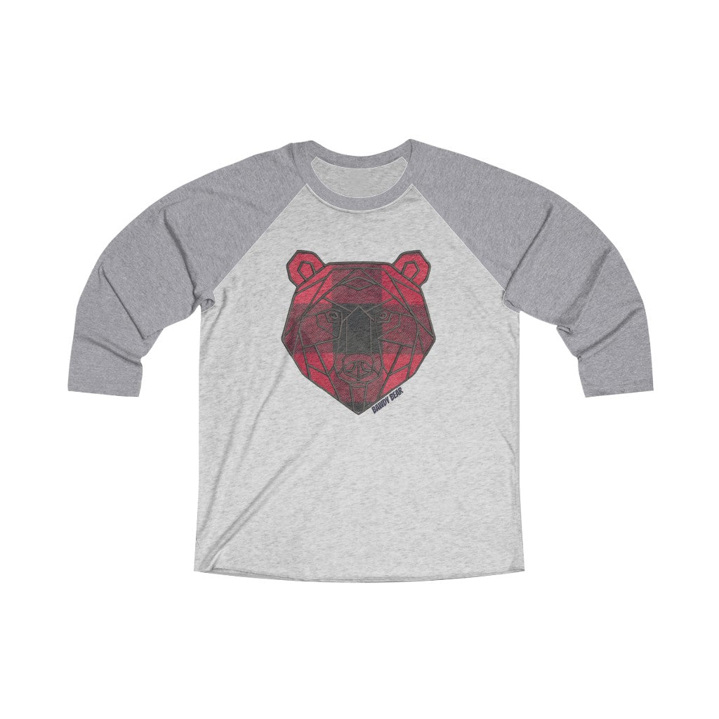 Geo Buffalo Bear / Unisex Tri-Blend 3/4 Raglan Tee