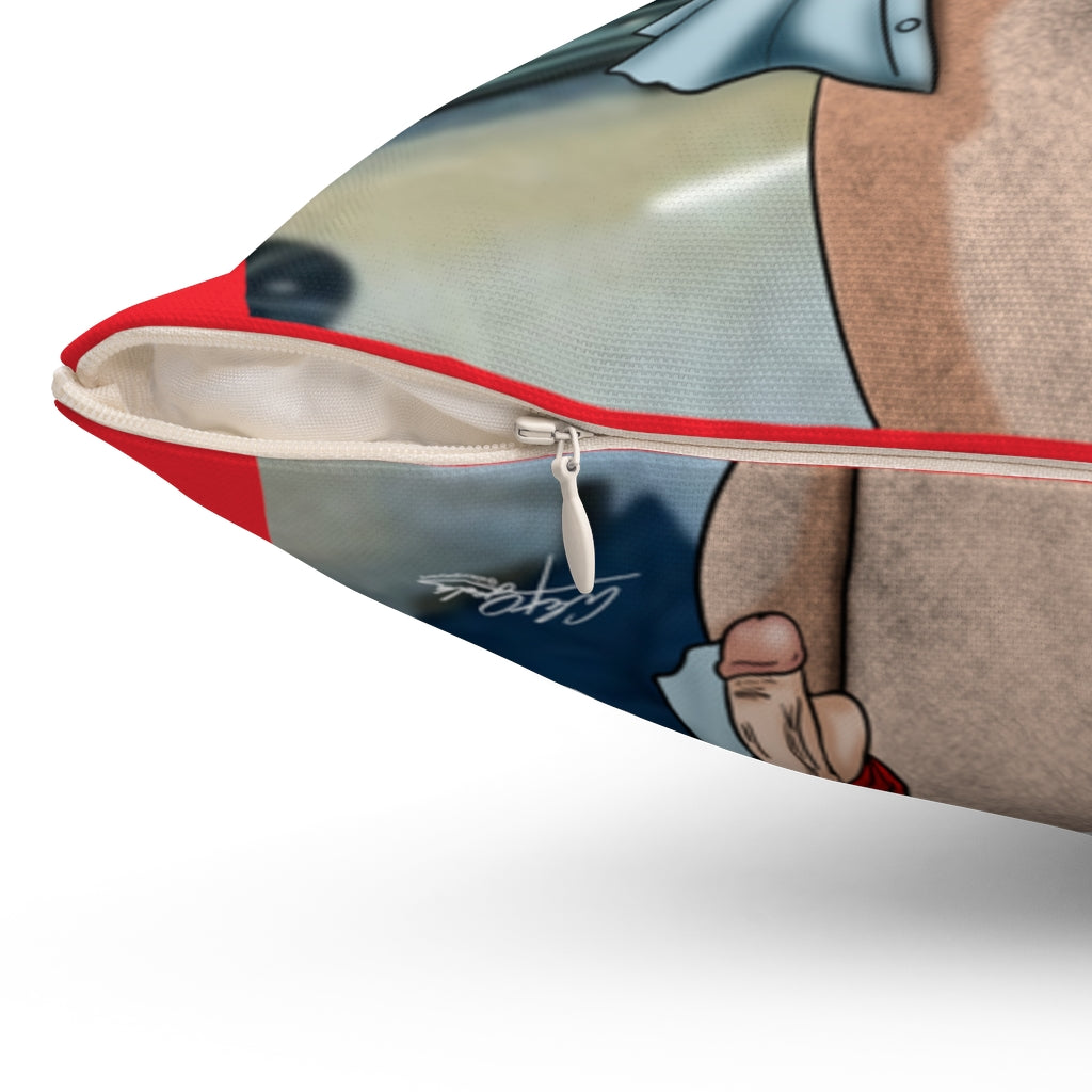 Nice & Naughty Superman #1" / Adult Content / Spun Polyester Square Pillow