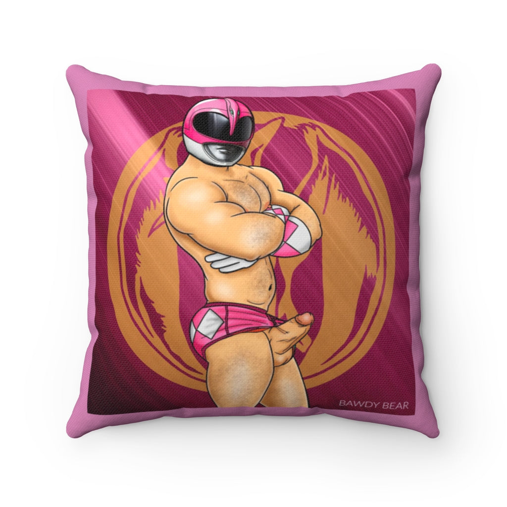 Nice & Naughty Power Ranger Pink / Spun Polyester Square Pillow