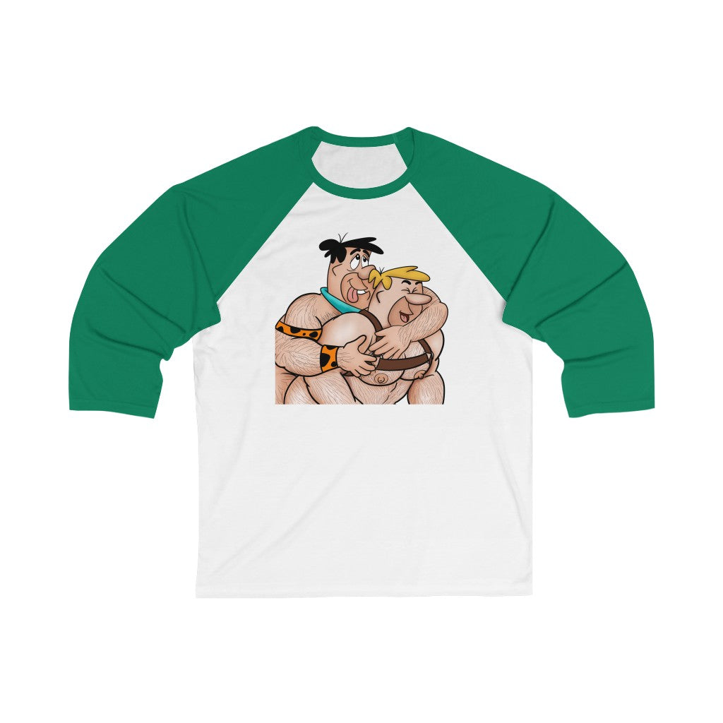 Fred & Barney Hug / Unisex 3\4 Sleeve Baseball Tee