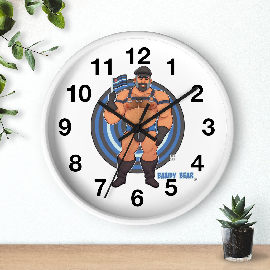 Bawdy Bear in Leather / Wall clock