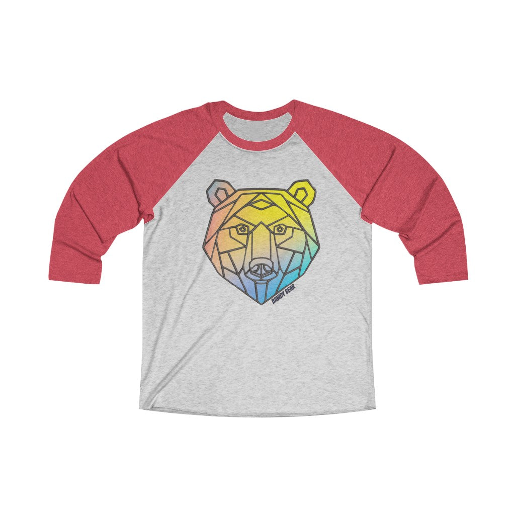 Geo Rainbow Bear / Unisex Tri-Blend 3/4 Raglan Tee