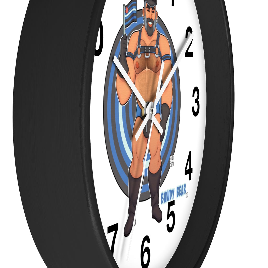 Bawdy Bear in Leather / Wall clock