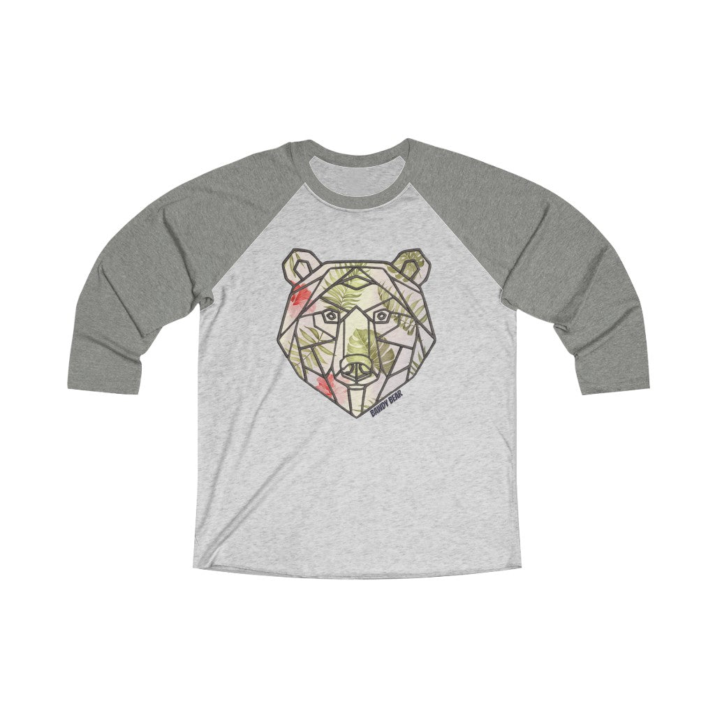 Geo Tropical Bear / Unisex Tri-Blend 3/4 Raglan Tee