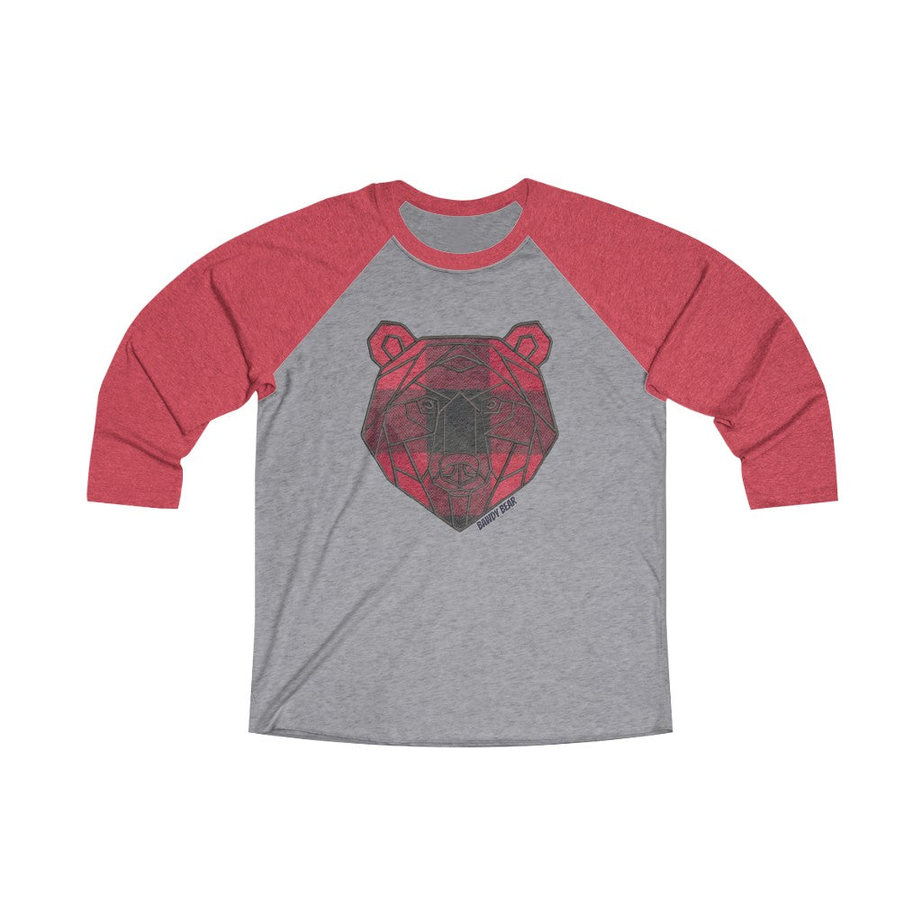 Geo Buffalo Bear / Unisex Tri-Blend 3/4 Raglan Tee