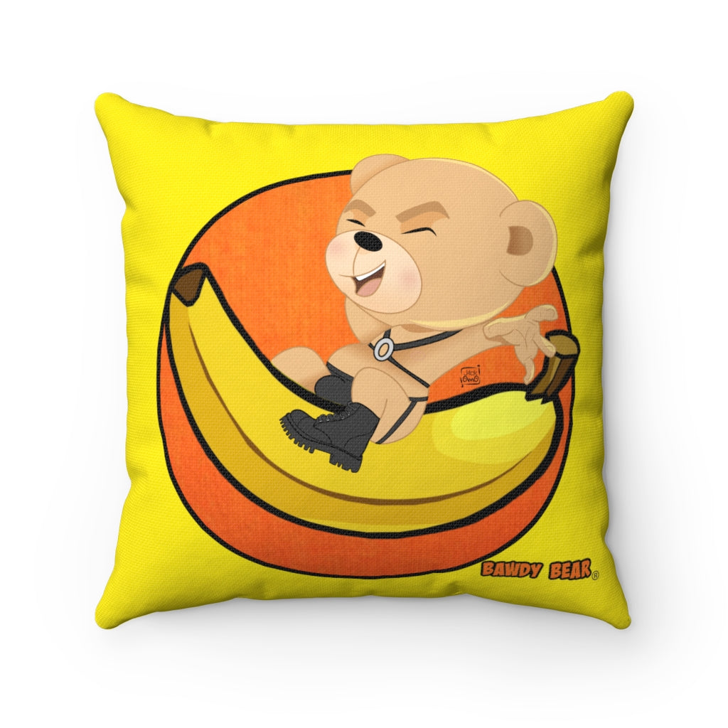 The Bawdy Bear "Ride'em" / Spun Polyester Square Pillow