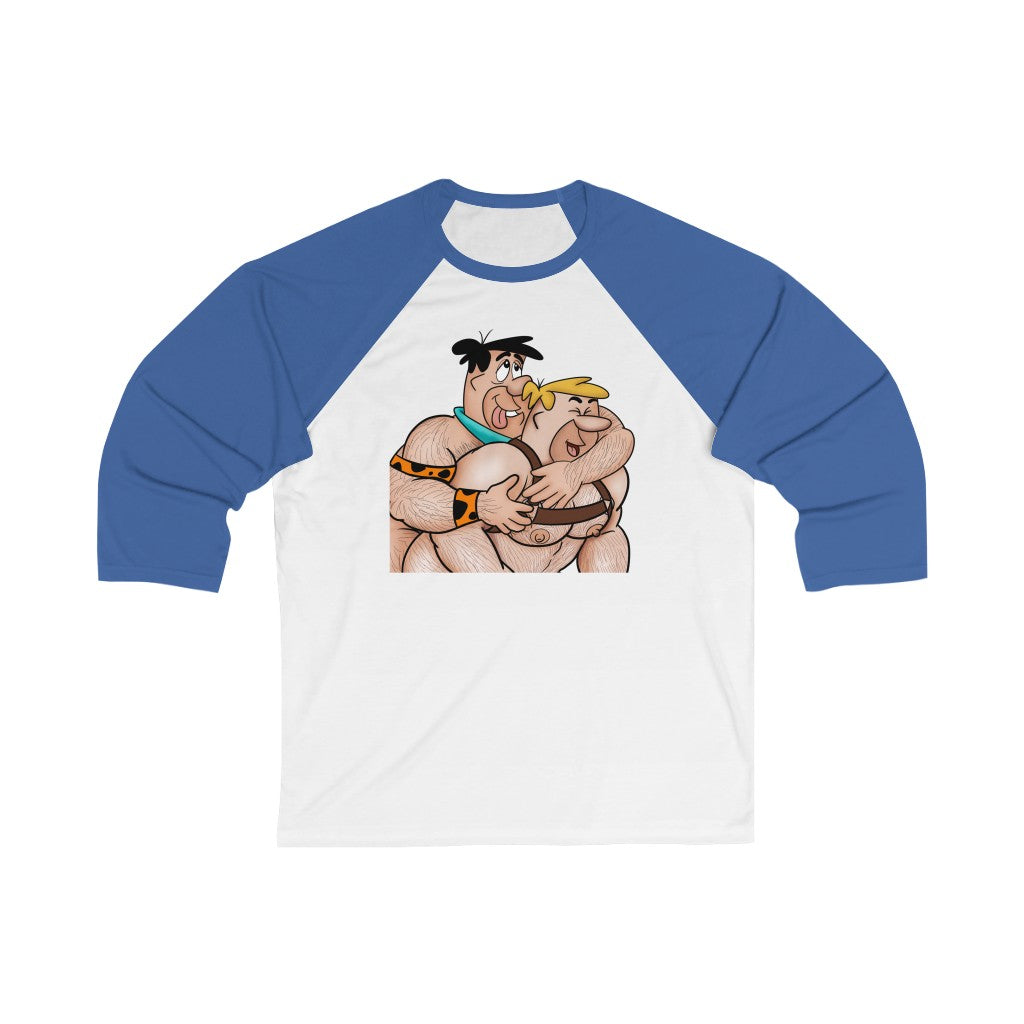Fred & Barney Hug / Unisex 3\4 Sleeve Baseball Tee