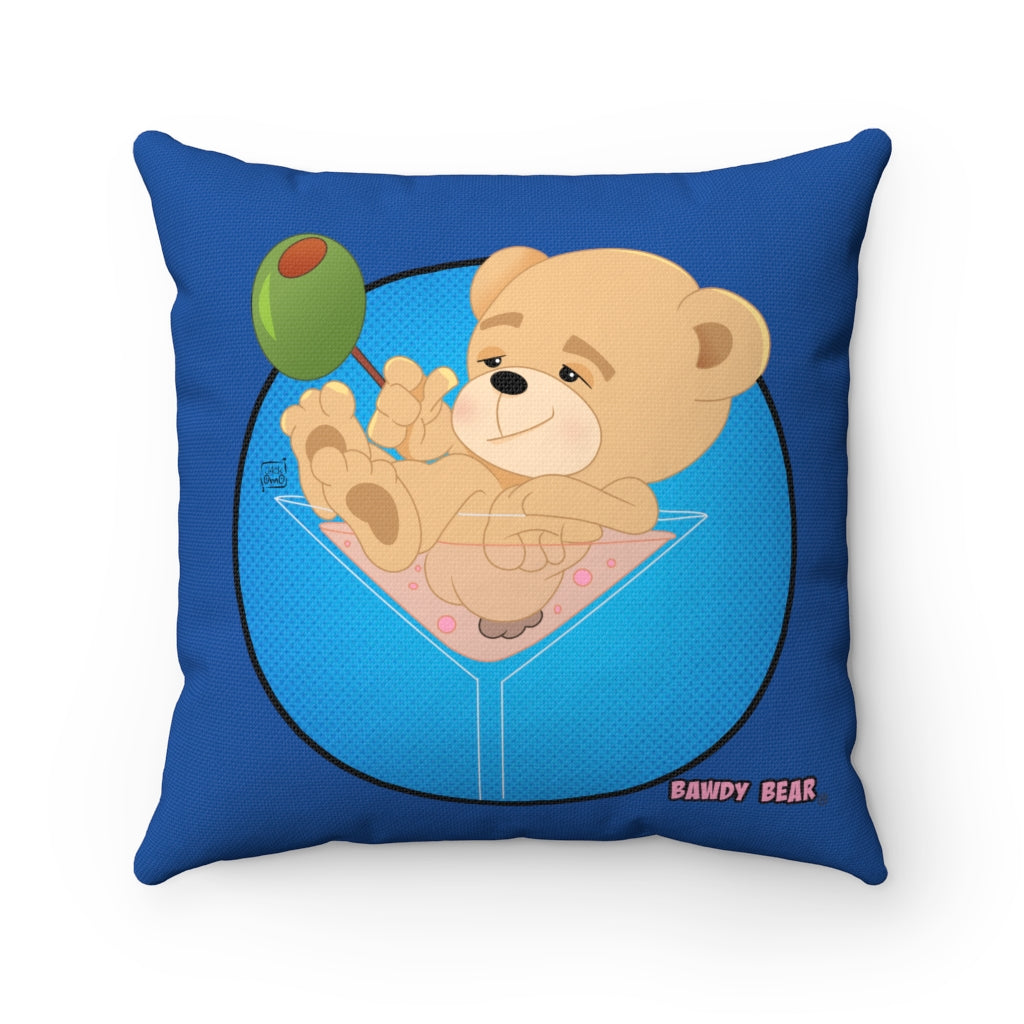 The Bawdy bear "Dirty Martini" / Spun Polyester Square Pillow