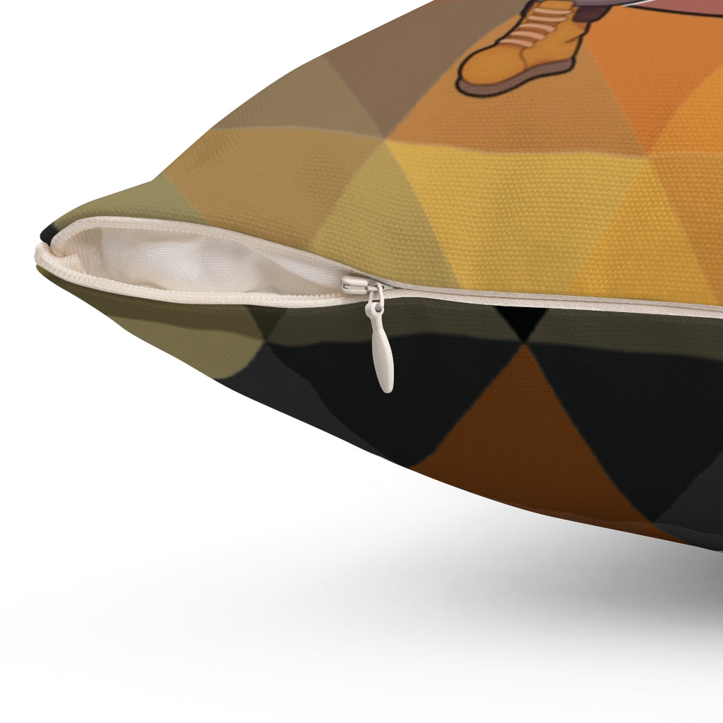 Bawdy Bear in Flannel / Spun Polyester Square Pillow