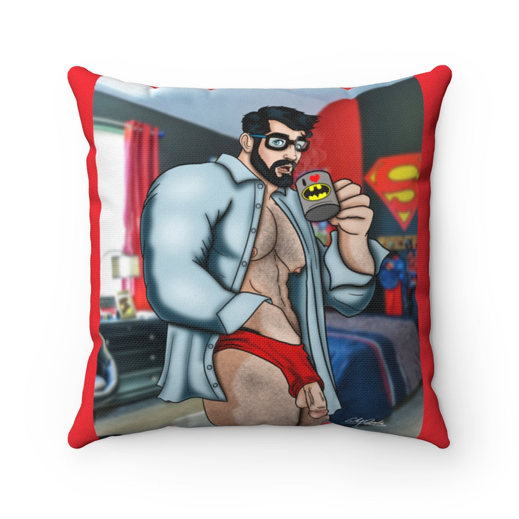 Nice & Naughty Superman #1" / Adult Content / Spun Polyester Square Pillow