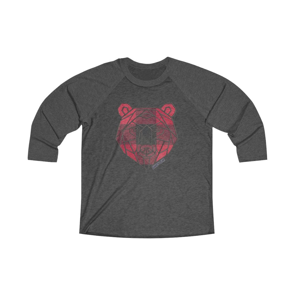 Geo Buffalo Bear / Unisex Tri-Blend 3/4 Raglan Tee