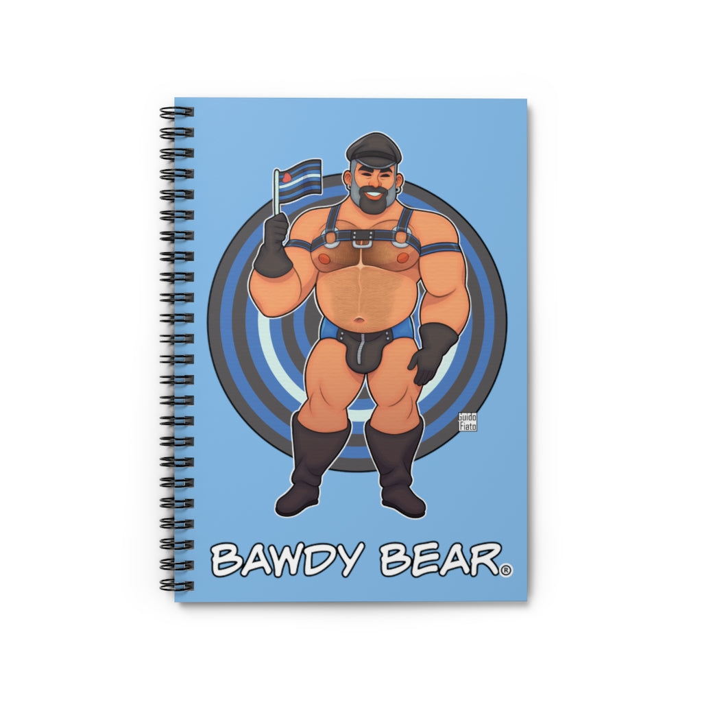 Bawdy Bear in Leather / Spiral Notebook - Ruled Line