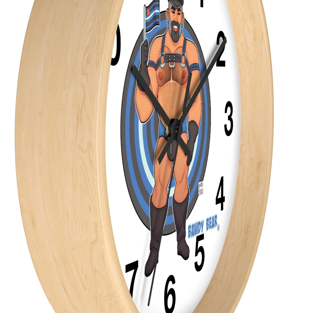 Bawdy Bear in Leather / Wall clock