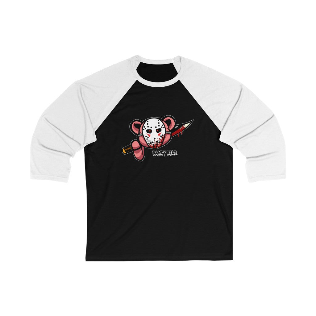 Spooky Bear Series "Jason Bear" / Unisex 3/4 Sleeve Baseball Tee