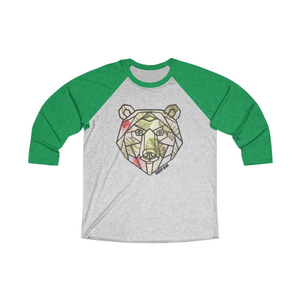 Geo Tropical Bear / Unisex Tri-Blend 3/4 Raglan Tee