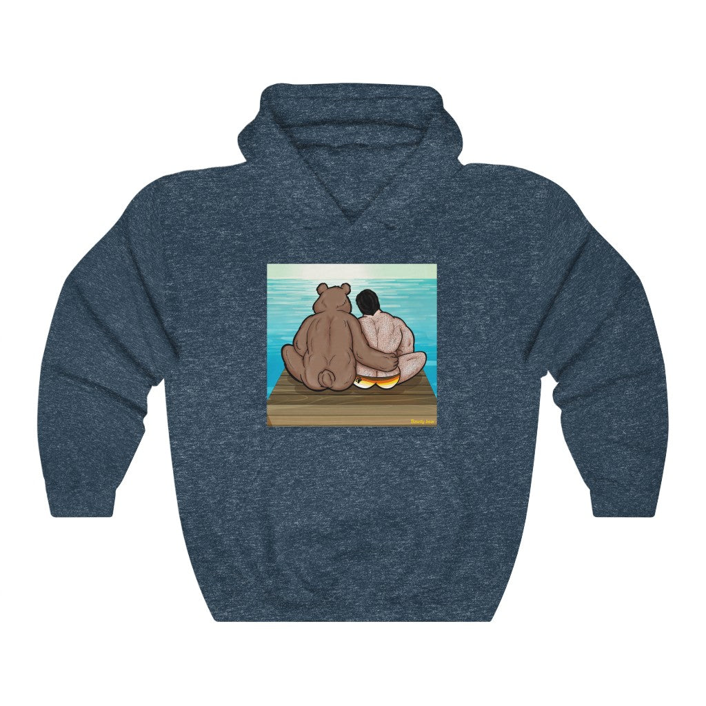 Bear Hug with Background / Unisex Heavy Blend™ Hooded Sweatshirt