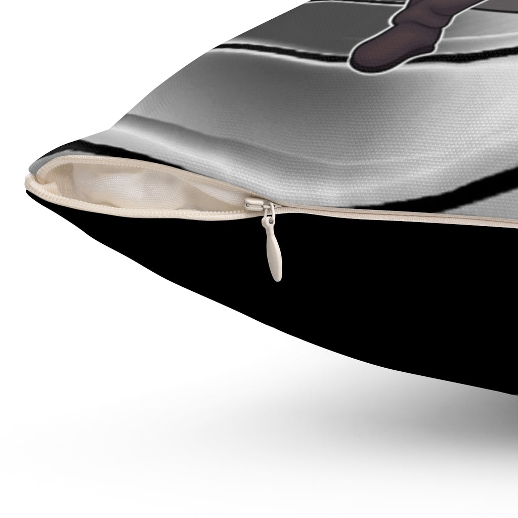 Bawdy Bear in Leather / Spun Polyester Square Pillow