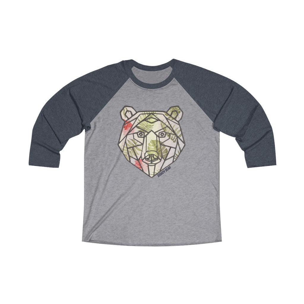 Geo Tropical Bear / Unisex Tri-Blend 3/4 Raglan Tee