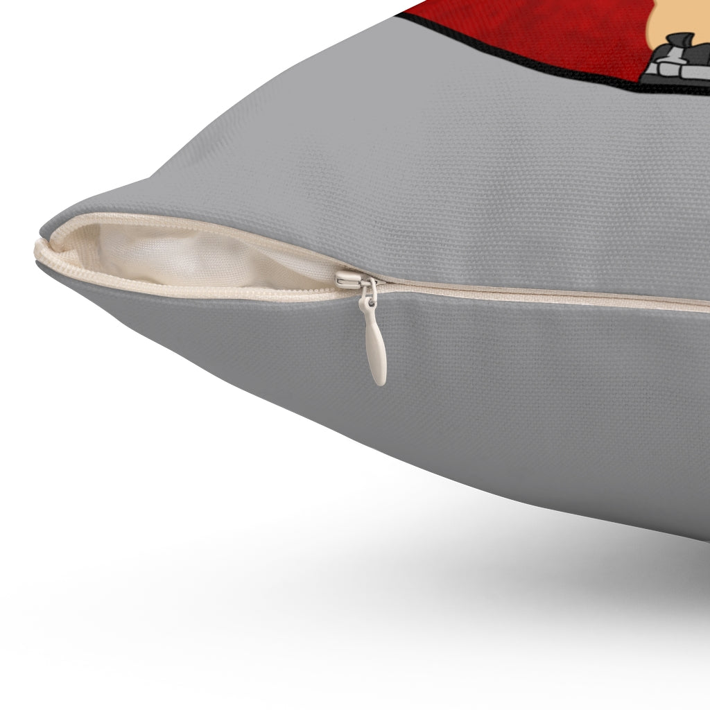 The Bawdy Bear "Naughty" / Spun Polyester Square Pillow