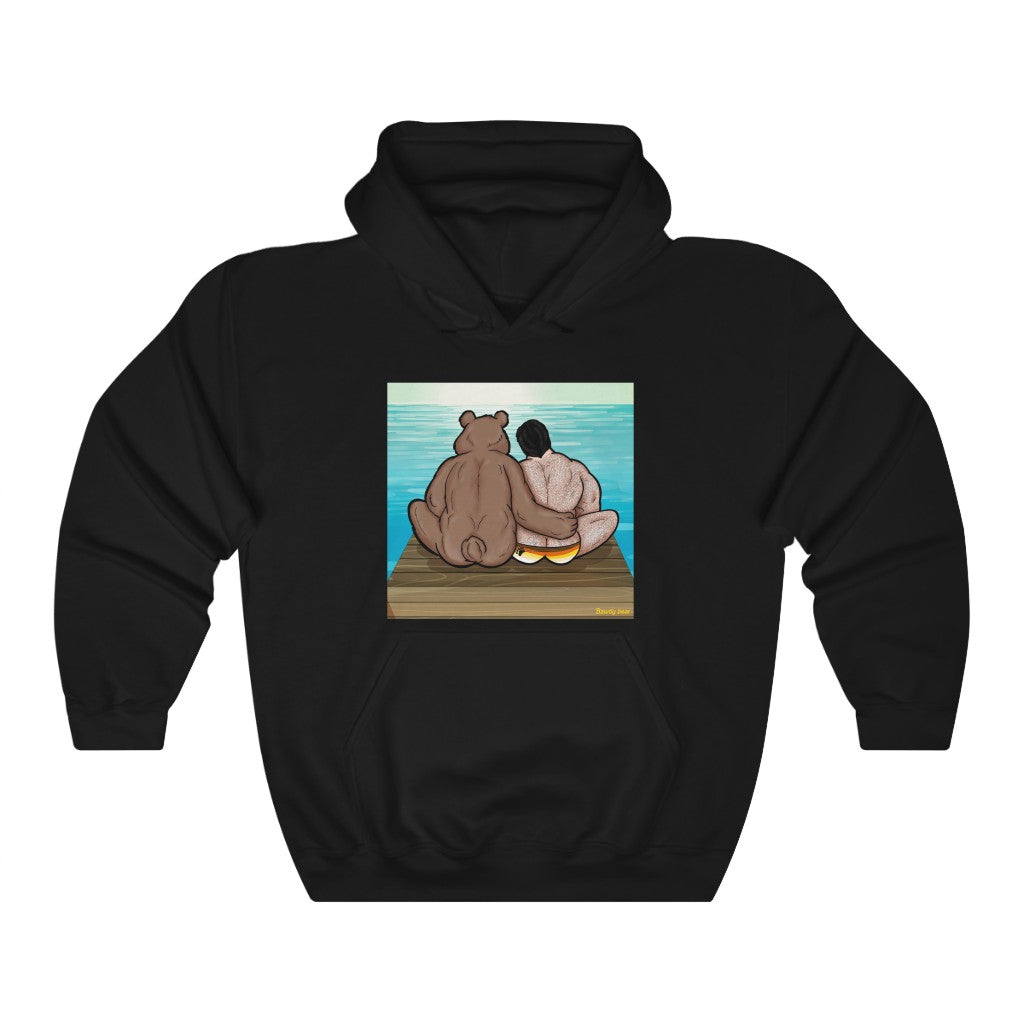 Bear Hug with Background / Unisex Heavy Blend™ Hooded Sweatshirt