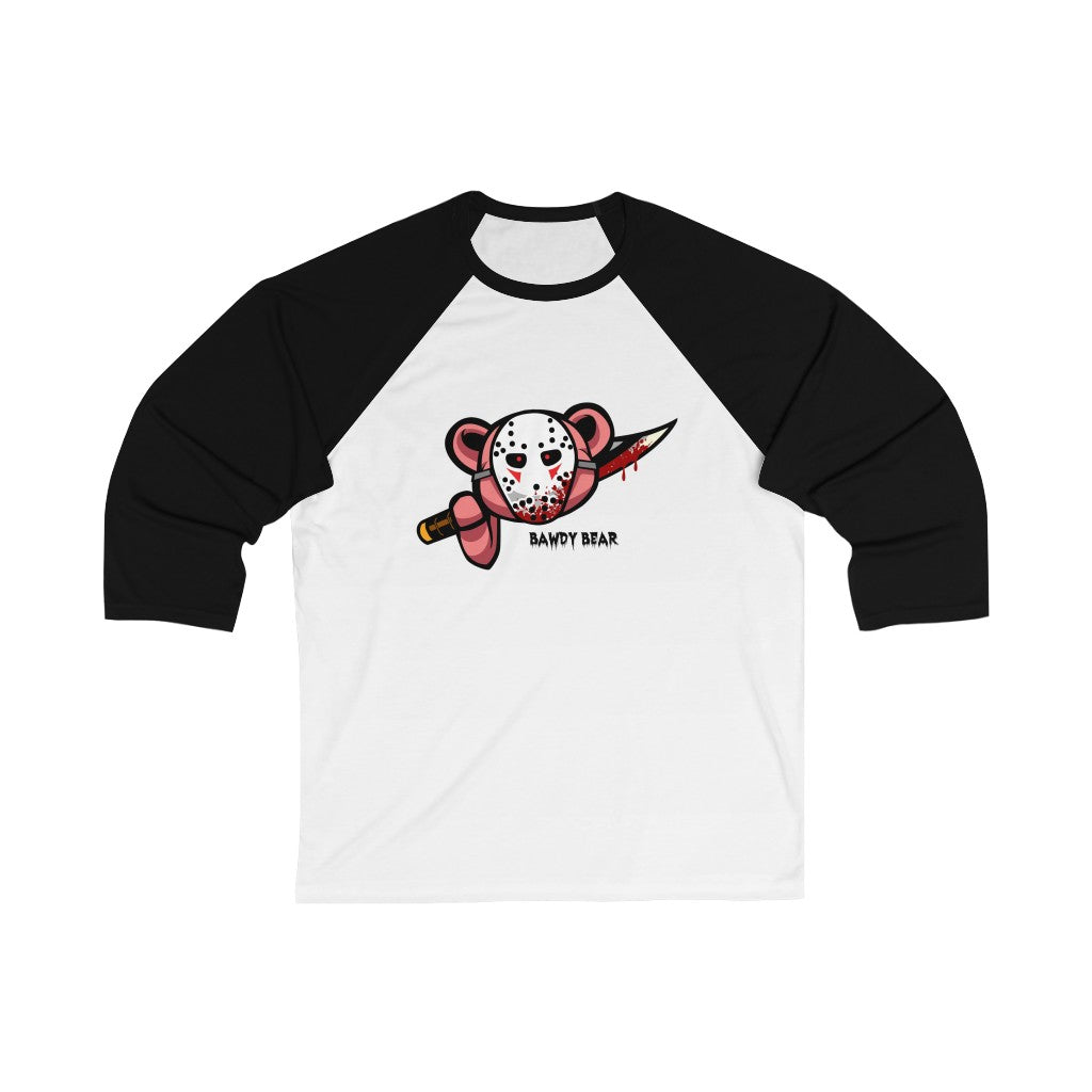 Spooky Bear Series "Jason Bear" / Unisex 3/4 Sleeve Baseball Tee