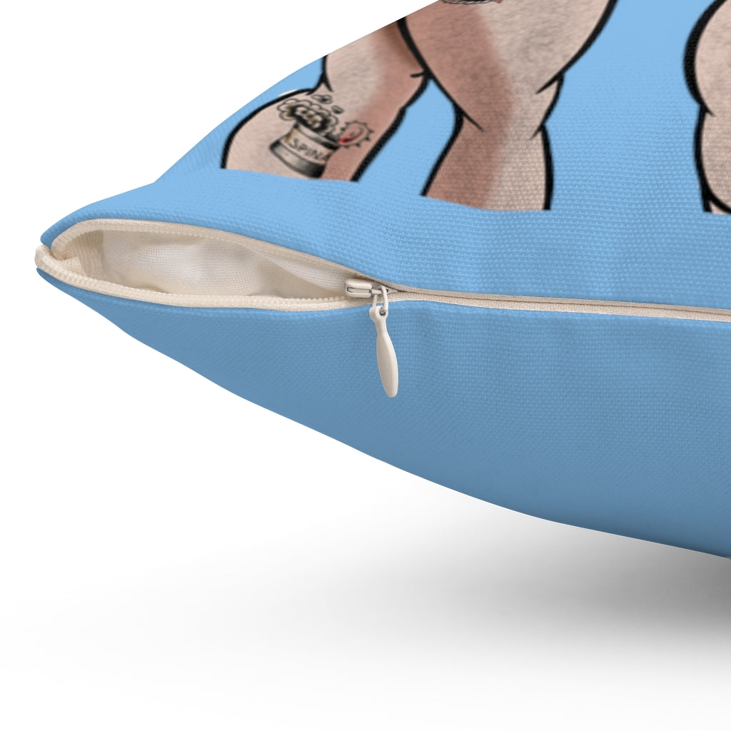 Bluto Loves Popeye / Spun Polyester Square Pillow