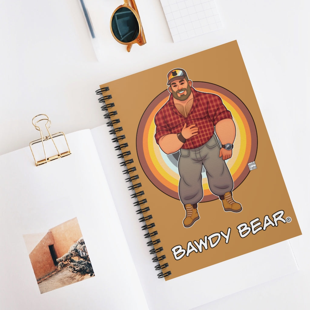 Bawdy Bear in Flannel / Spiral Notebook - Ruled Line