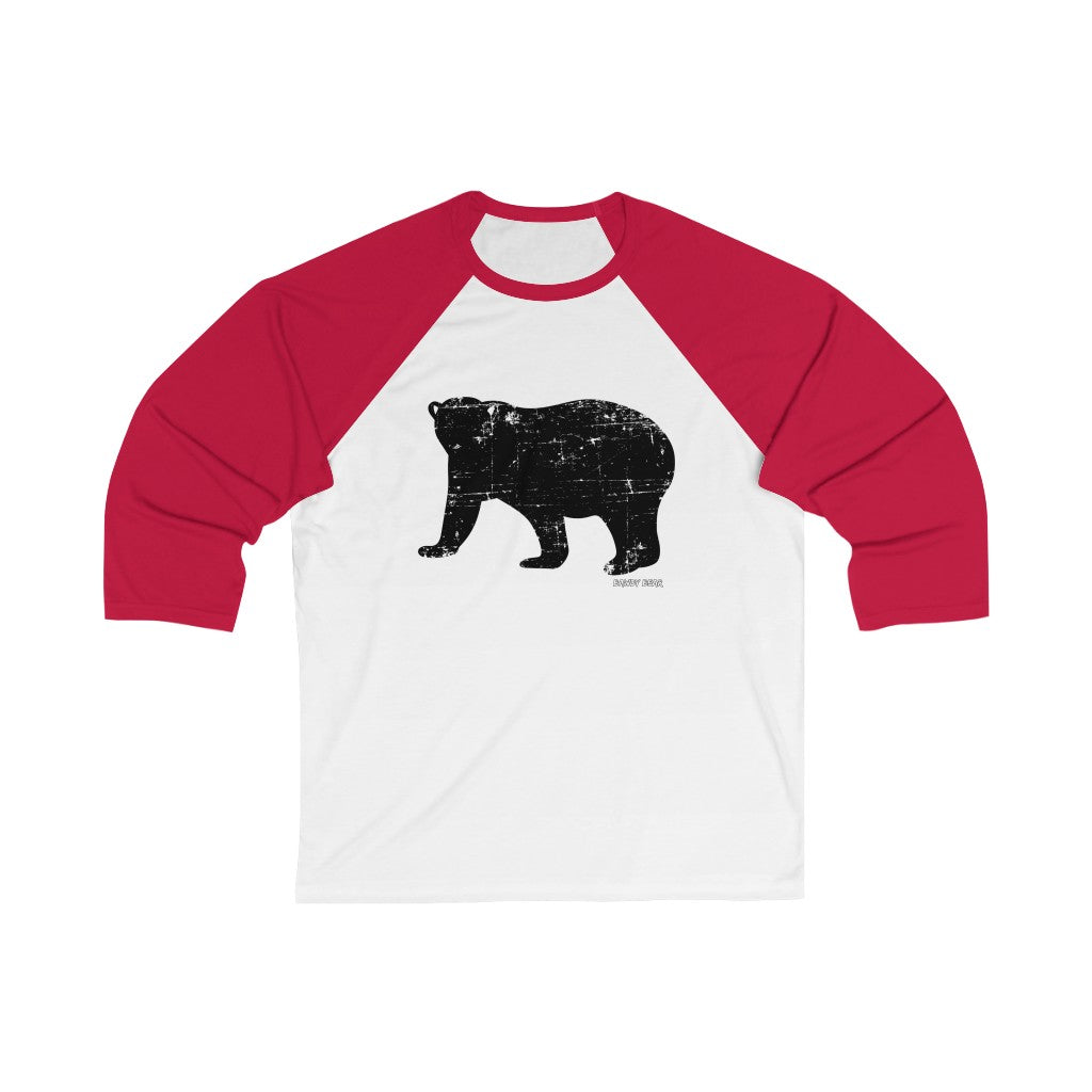 Grunge Bear / Unisex 3/4 Sleeve Baseball Tee