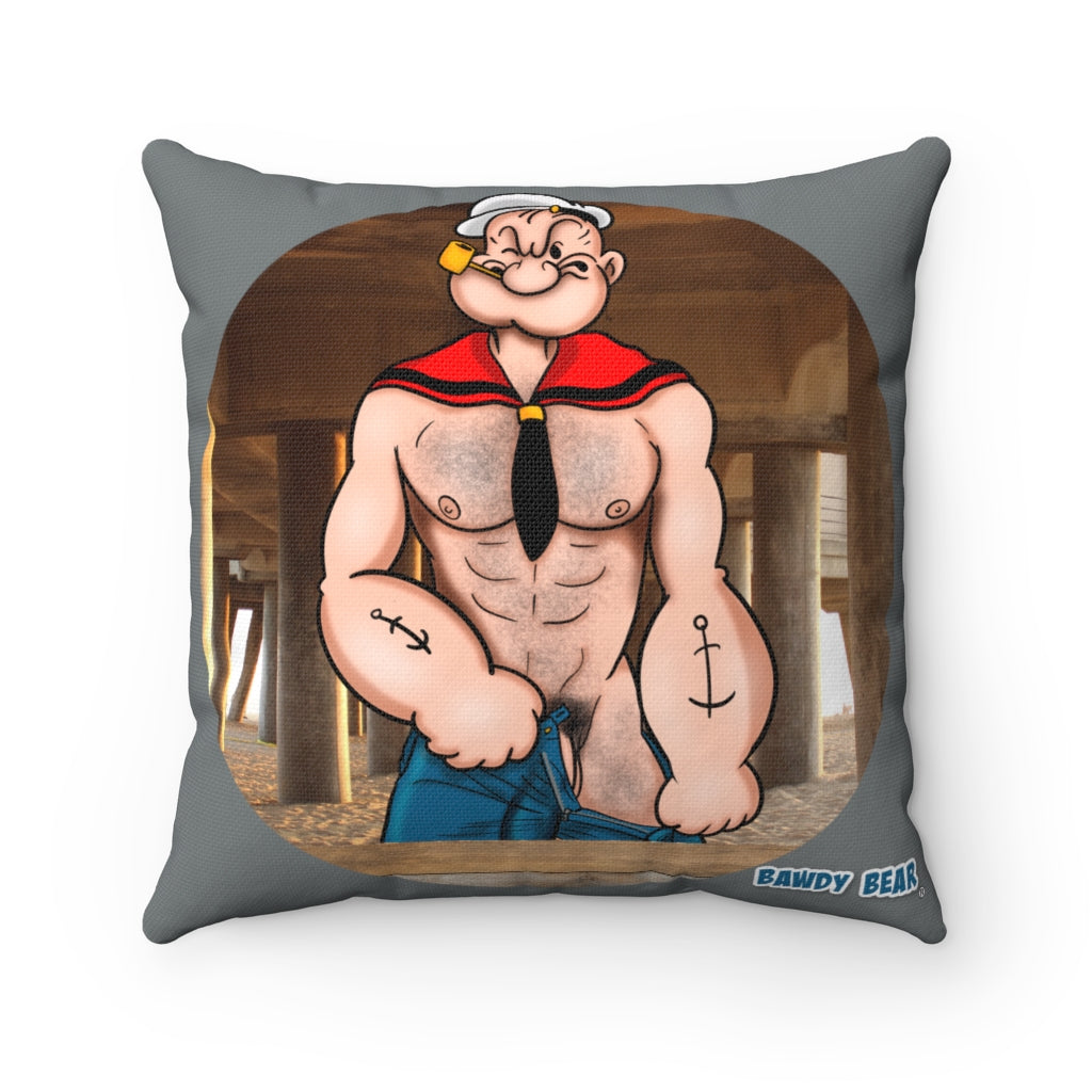 Popeye Exposed "Under the D Dock" / Spun Polyester Square Pillow