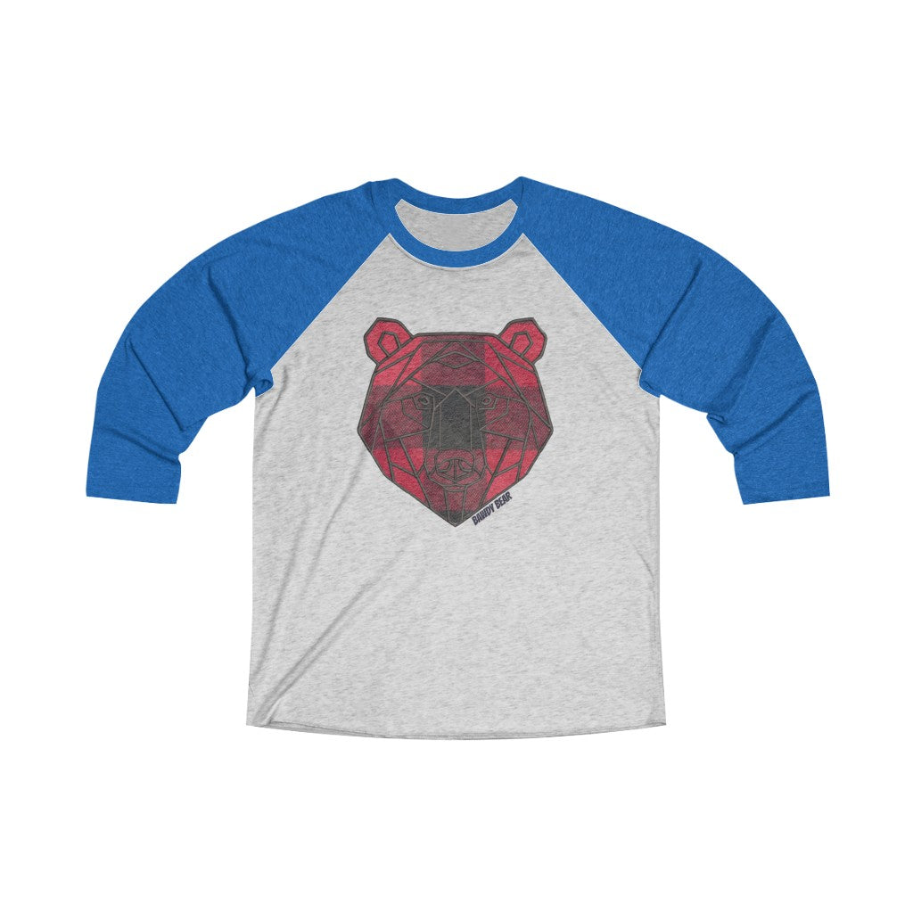 Geo Buffalo Bear / Unisex Tri-Blend 3/4 Raglan Tee