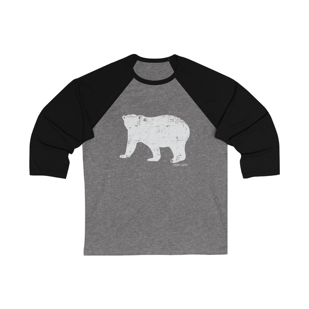 Grunge Bear / Unisex 3/4 Sleeve Baseball Tee