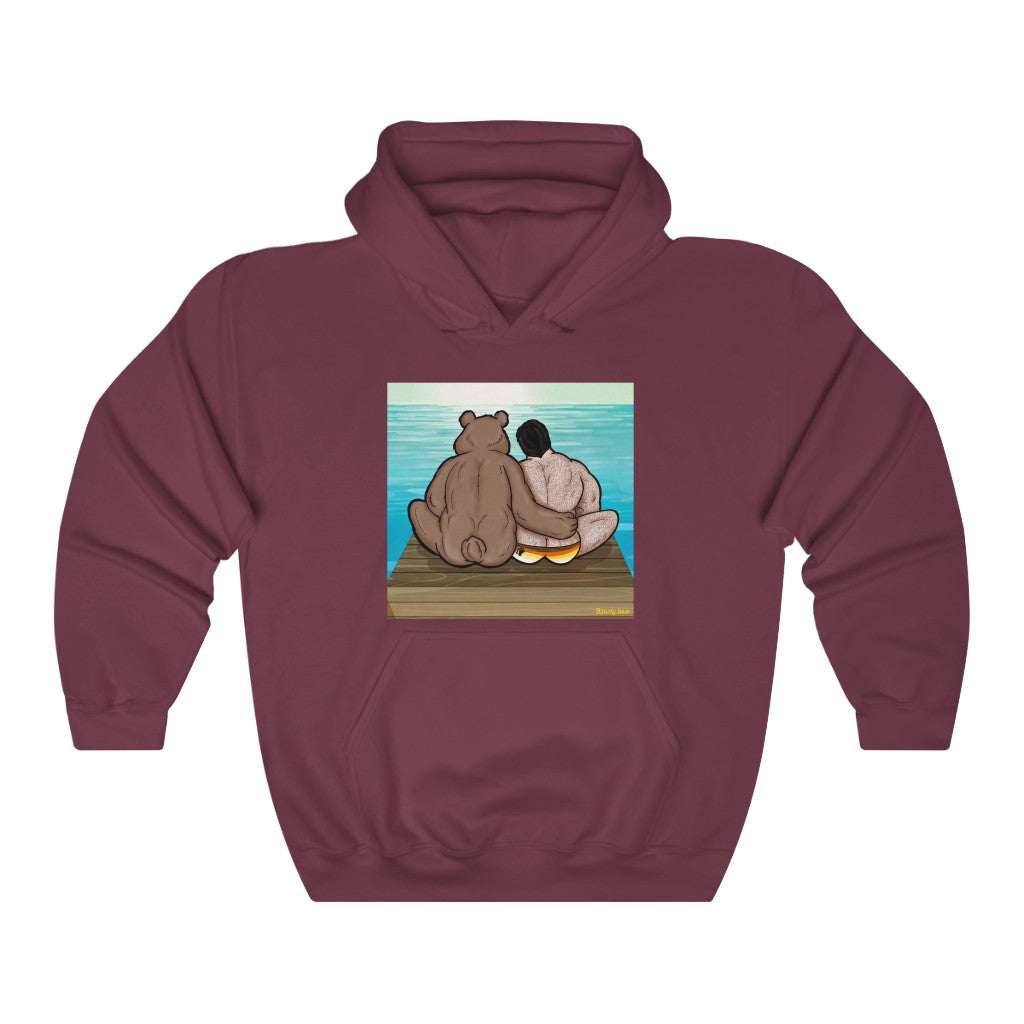 Bear Hug with Background / Unisex Heavy Blend™ Hooded Sweatshirt