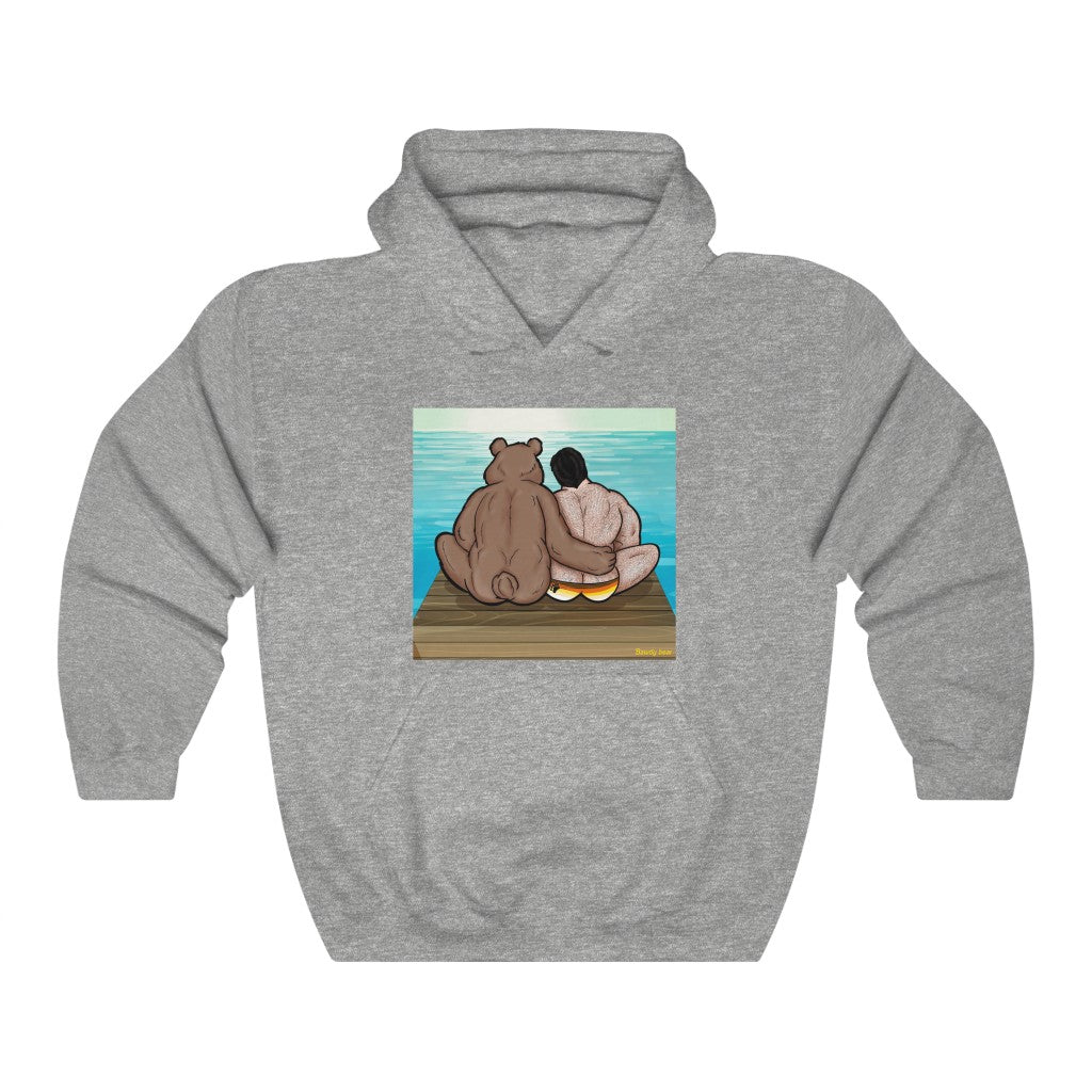 Bear Hug with Background / Unisex Heavy Blend™ Hooded Sweatshirt