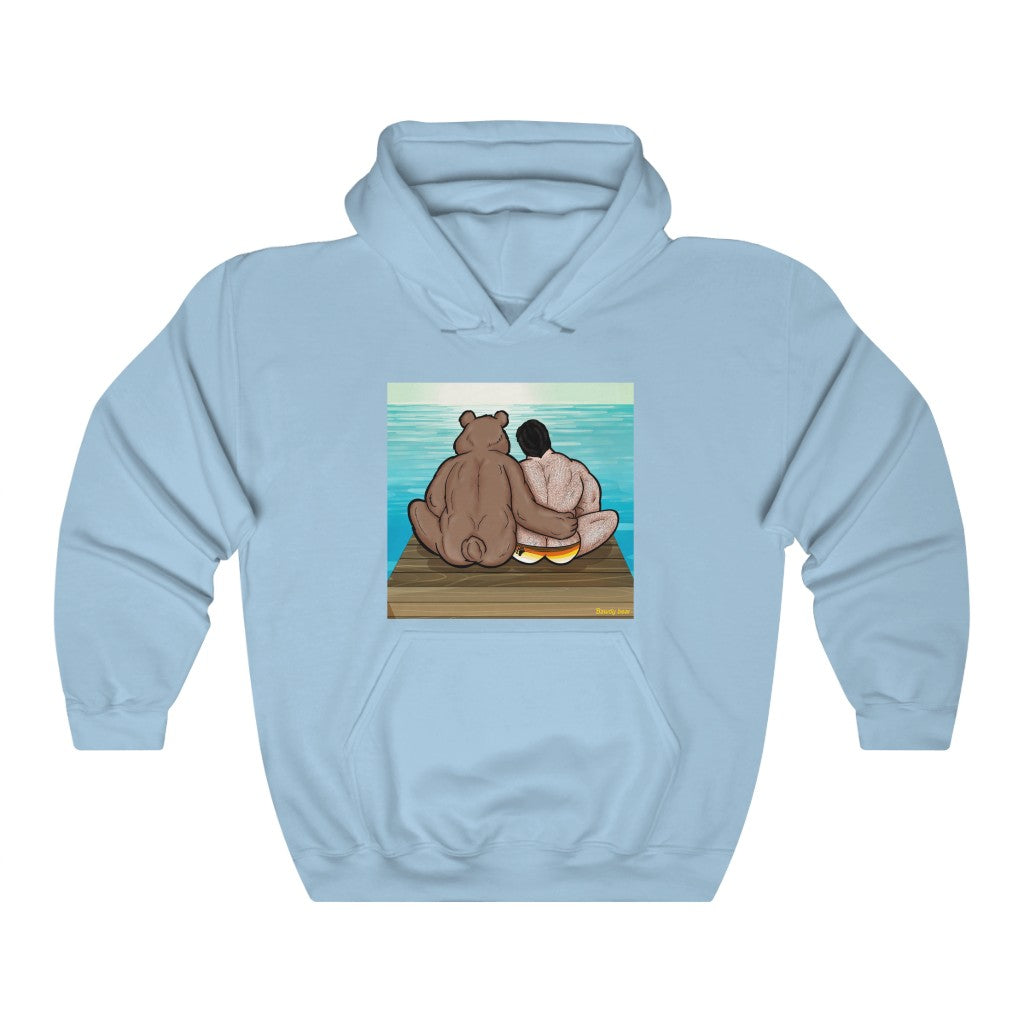Bear Hug with Background / Unisex Heavy Blend™ Hooded Sweatshirt