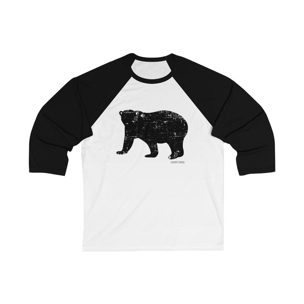 Grunge Bear / Unisex 3/4 Sleeve Baseball Tee