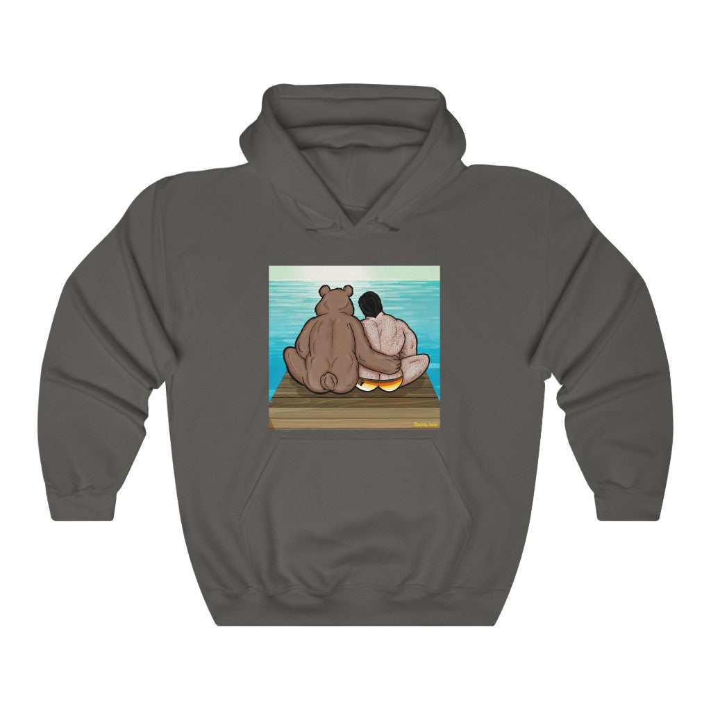 Bear Hug with Background / Unisex Heavy Blend™ Hooded Sweatshirt