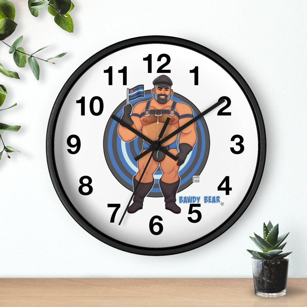 Bawdy Bear in Leather / Wall clock