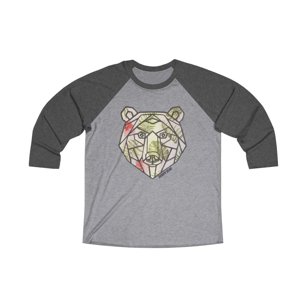 Geo Tropical Bear / Unisex Tri-Blend 3/4 Raglan Tee