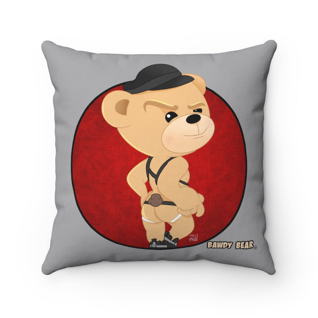 The Bawdy Bear "Naughty" / Spun Polyester Square Pillow