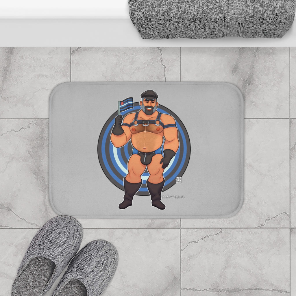 Bawdy Bear in Leather / Bath Mat