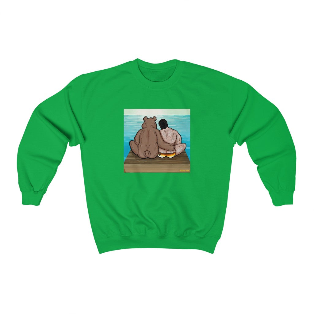 Bear Hug with Background / Unisex Heavy Blend™ Crewneck Sweatshirt
