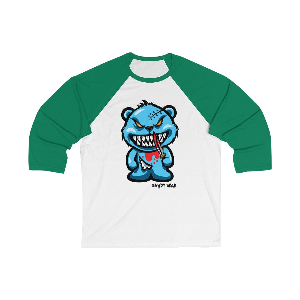 Spooky Bear Series "Chuckie Bear" / Unisex 3/4 Sleeve Baseball Tee