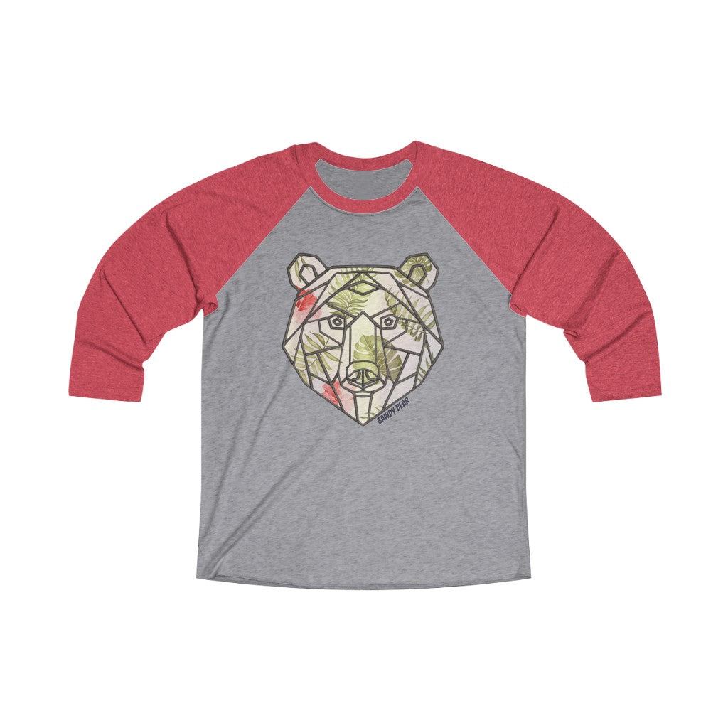 Geo Tropical Bear / Unisex Tri-Blend 3/4 Raglan Tee