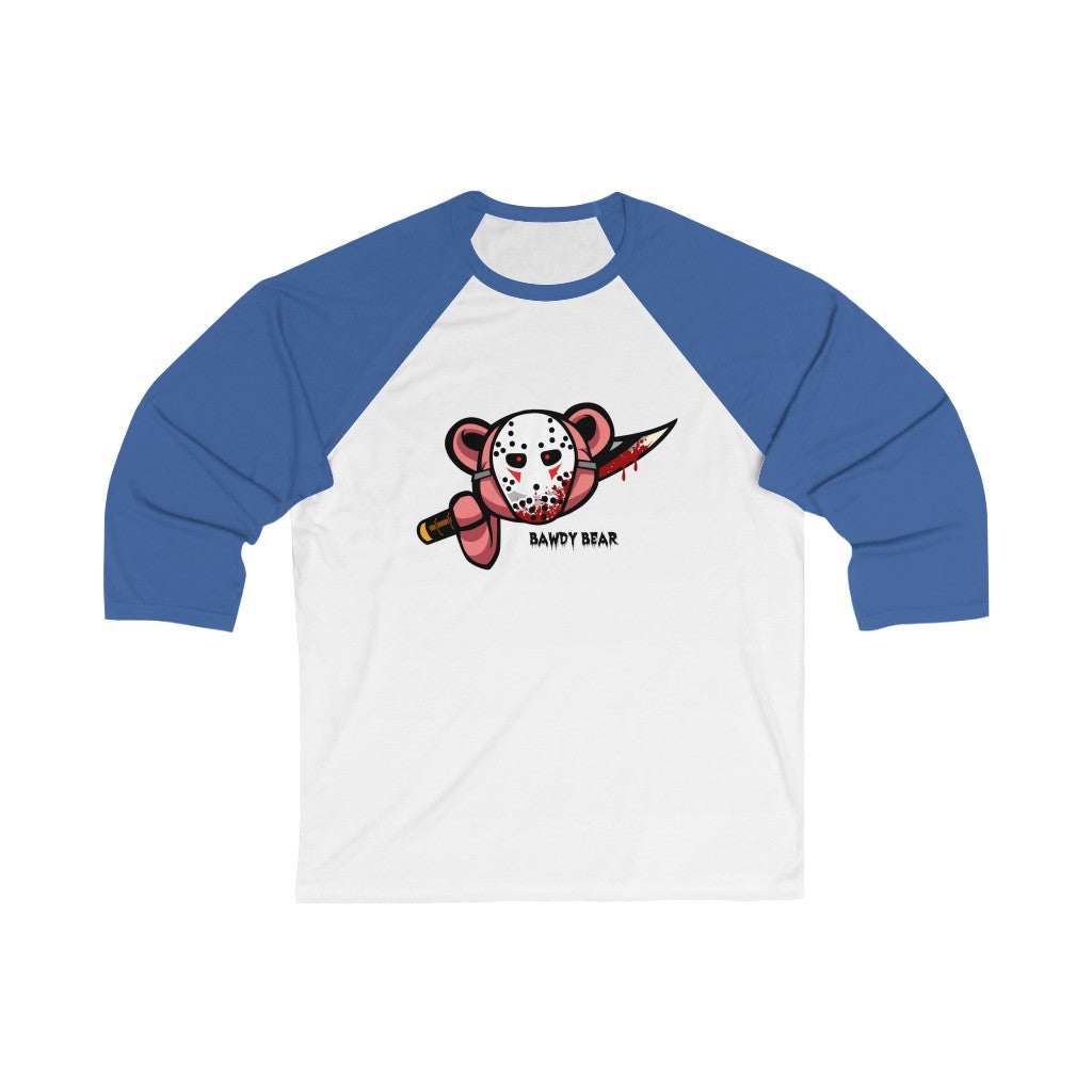 Spooky Bear Series "Jason Bear" / Unisex 3/4 Sleeve Baseball Tee