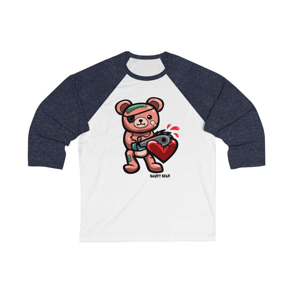 Spooky Bear Series "Chainsaw Bear" / Unisex 3/4 Sleeve Baseball Tee