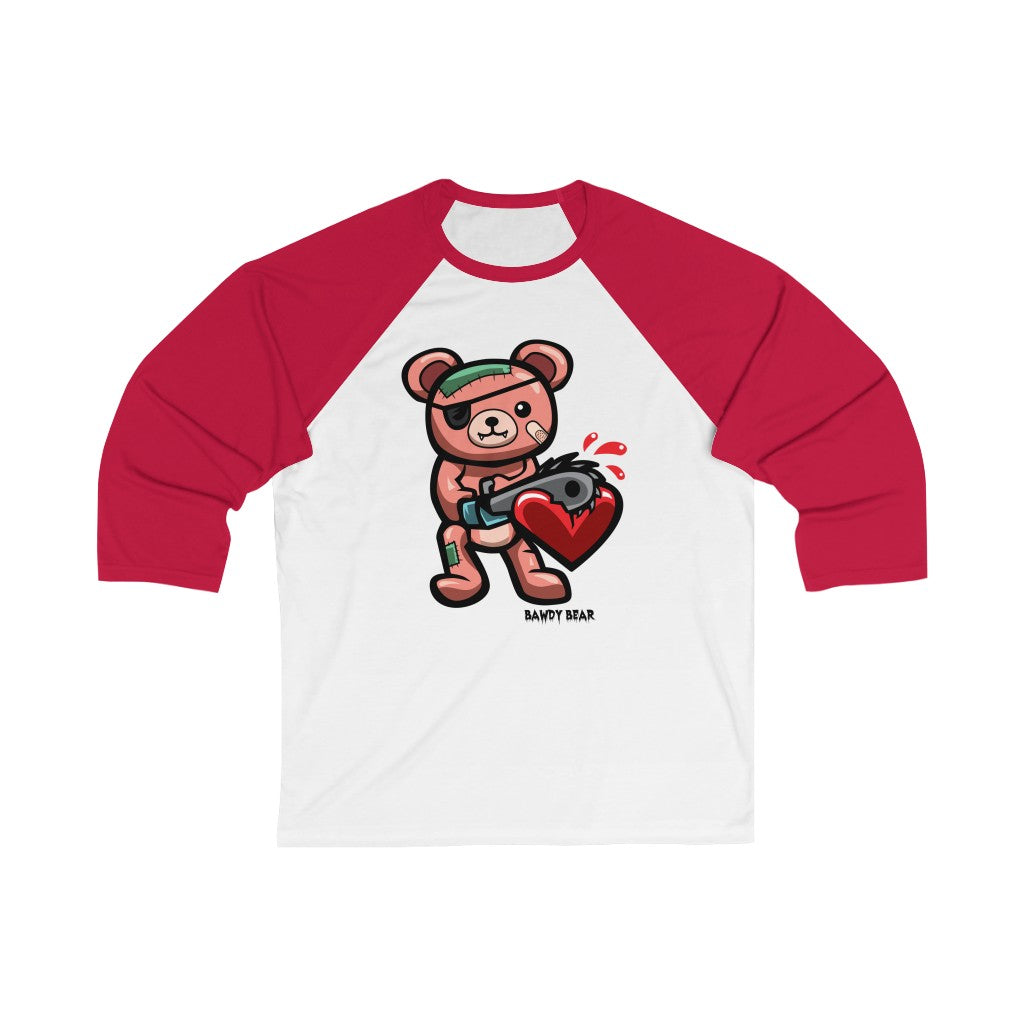 Spooky Bear Series "Chainsaw Bear" / Unisex 3/4 Sleeve Baseball Tee