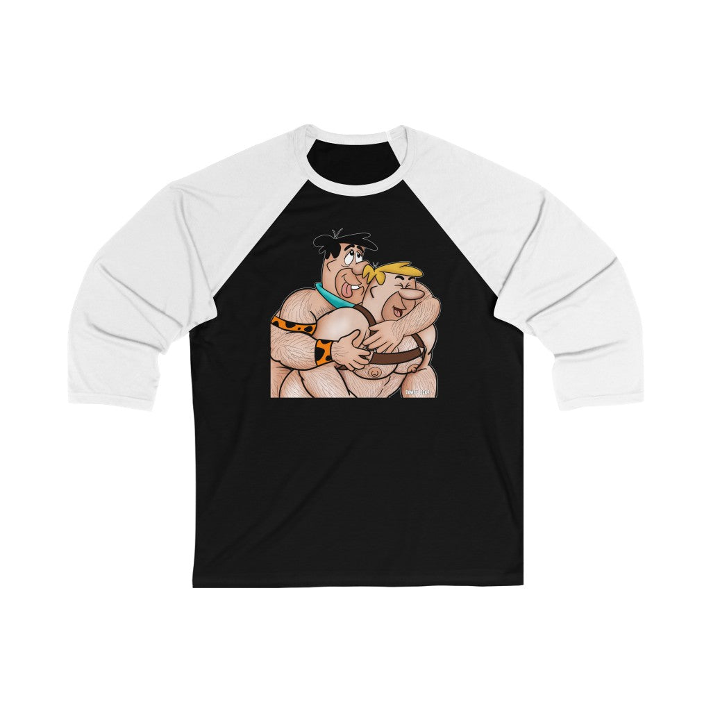 Fred & Barney Hug / Unisex 3\4 Sleeve Baseball Tee