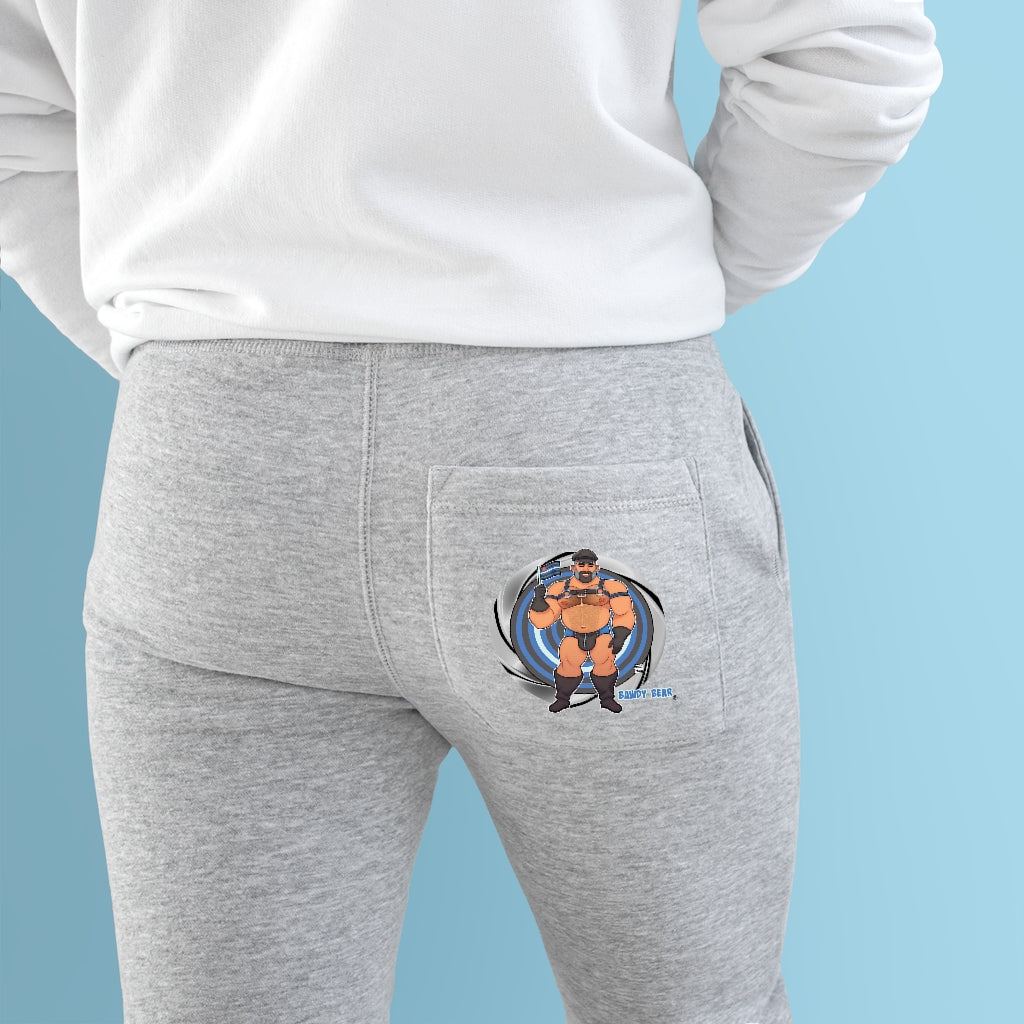 Bawdy Bear in Leather / Premium Fleece Joggers
