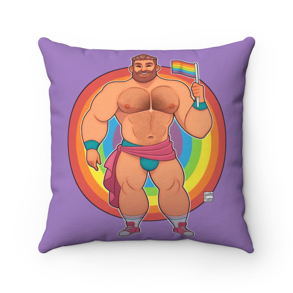 Bawdy Bear "Pride" / Spun Polyester Square Pillow