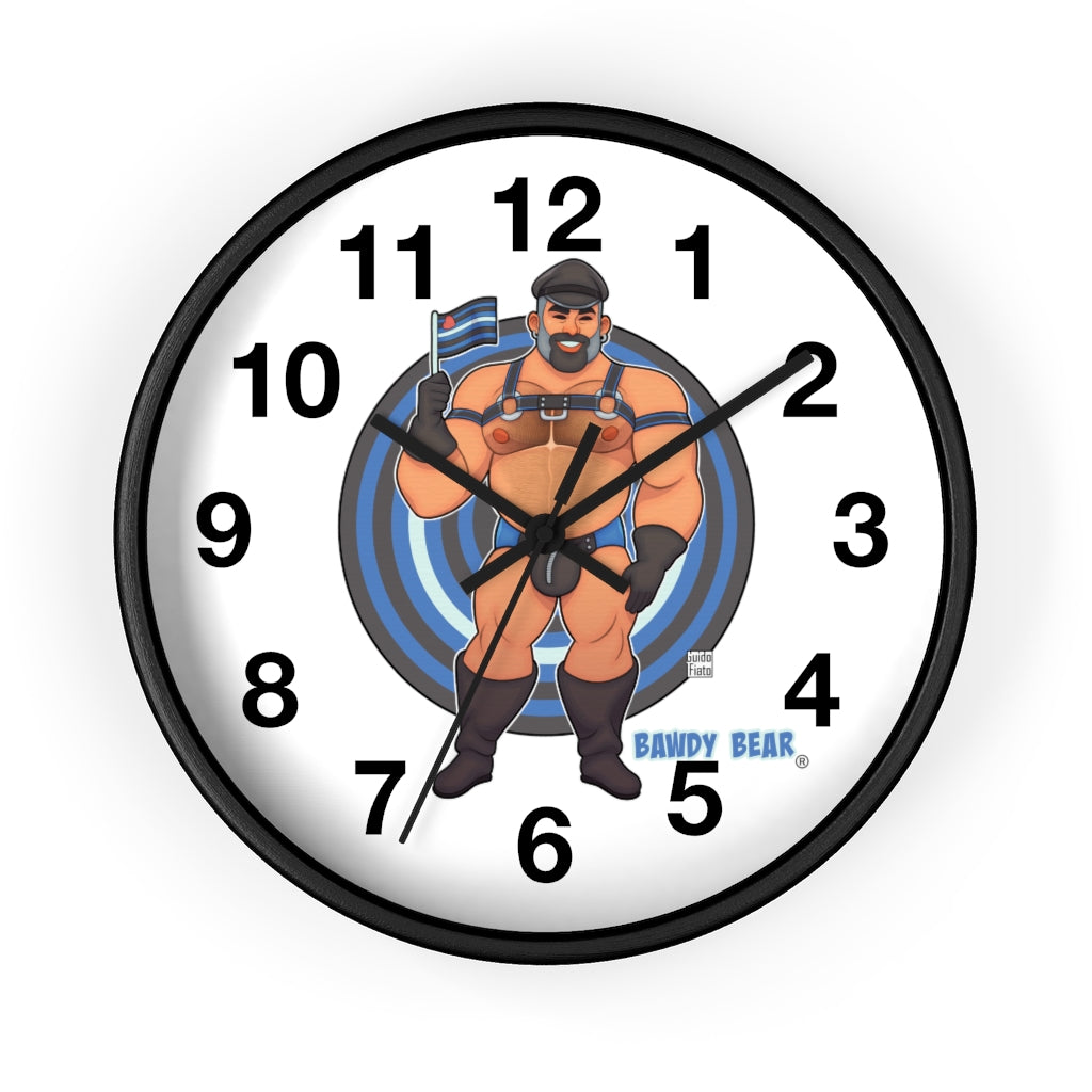 Bawdy Bear in Leather / Wall clock